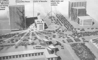 美國(guó)駐肯尼亞大使館遭汽車炸彈襲擊