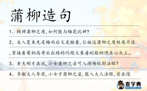 蒲柳造句